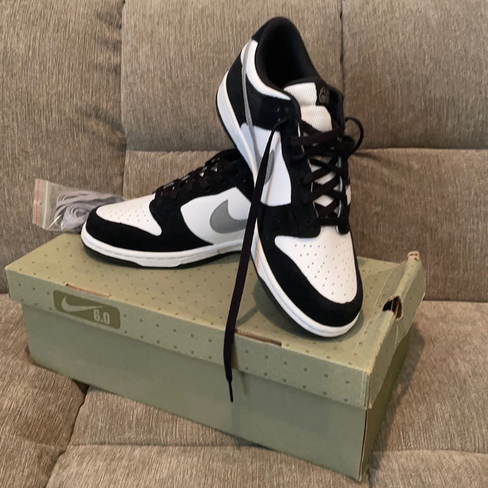 Nike Dunk Low. White-grey- black.  Men’s size 10.5
